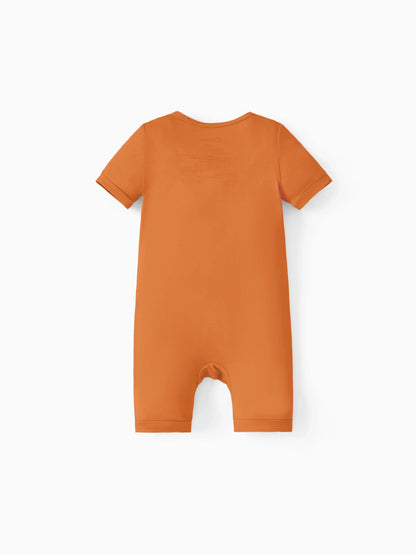 Bamboo Baby Boy / Girl 2-Way Zip Onesies Anti Slip Childlike Food Pattern Bamboo Sleepwear (Snug-Fitting)
 Orange