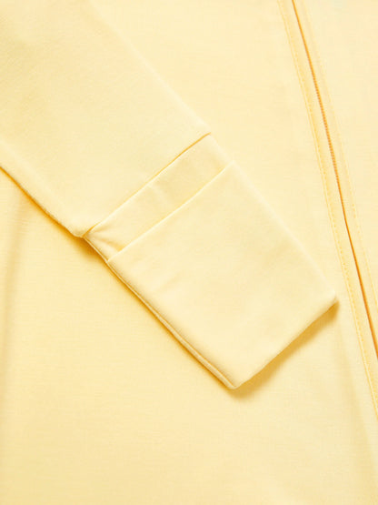 Bamboo 2-Pack Footies Baby Boy / Girl 2-Way Zipper Anti Slip Long Sleeve Rompers Pale Yellow