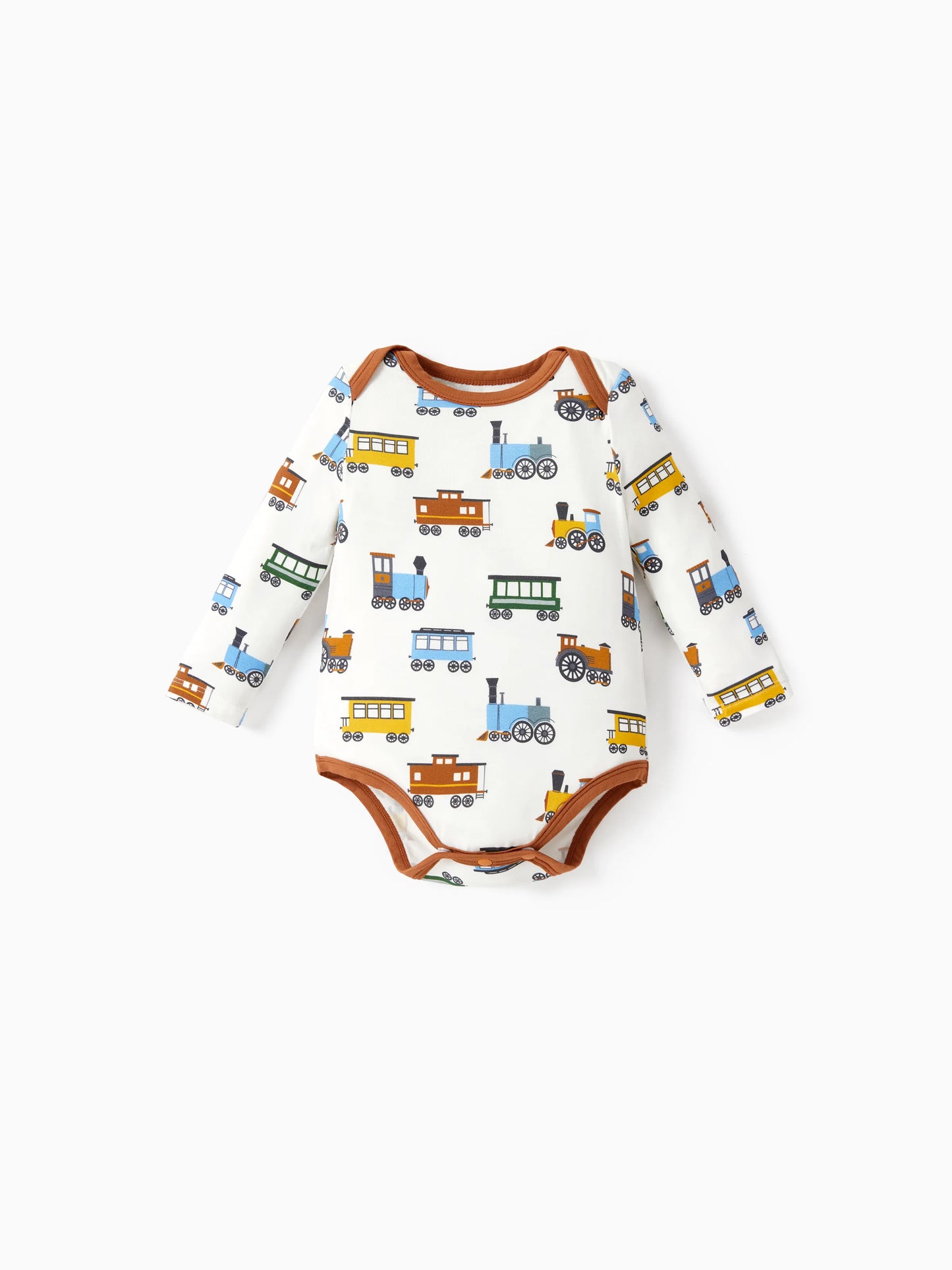 Bamboo Baby Bodysuits 2-piece Flora Long Sleeve Rompers for Baby Girls Infant Brown