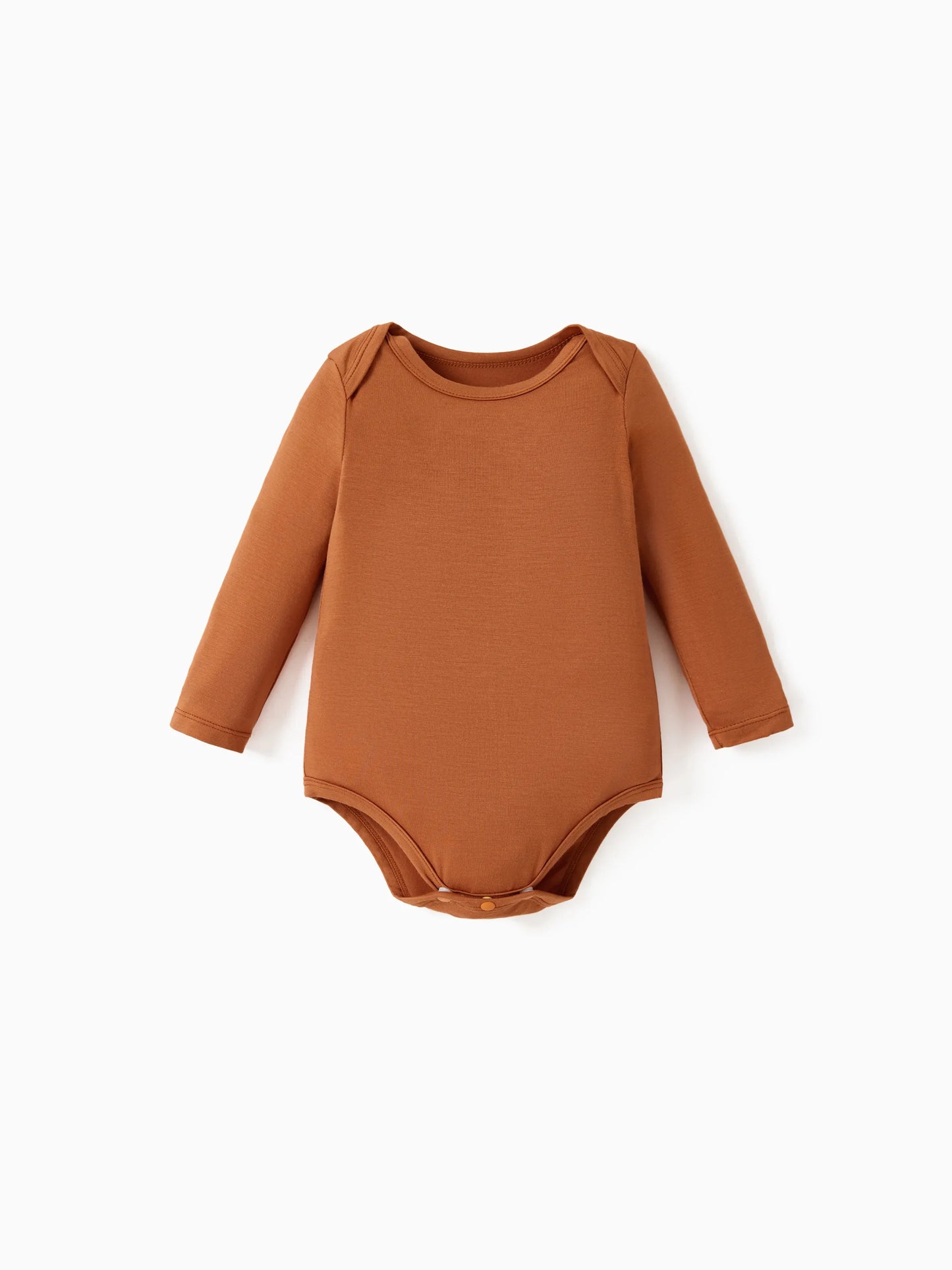Bamboo Baby Bodysuits 2-piece Flora Long Sleeve Rompers for Baby Girls Infant Brown