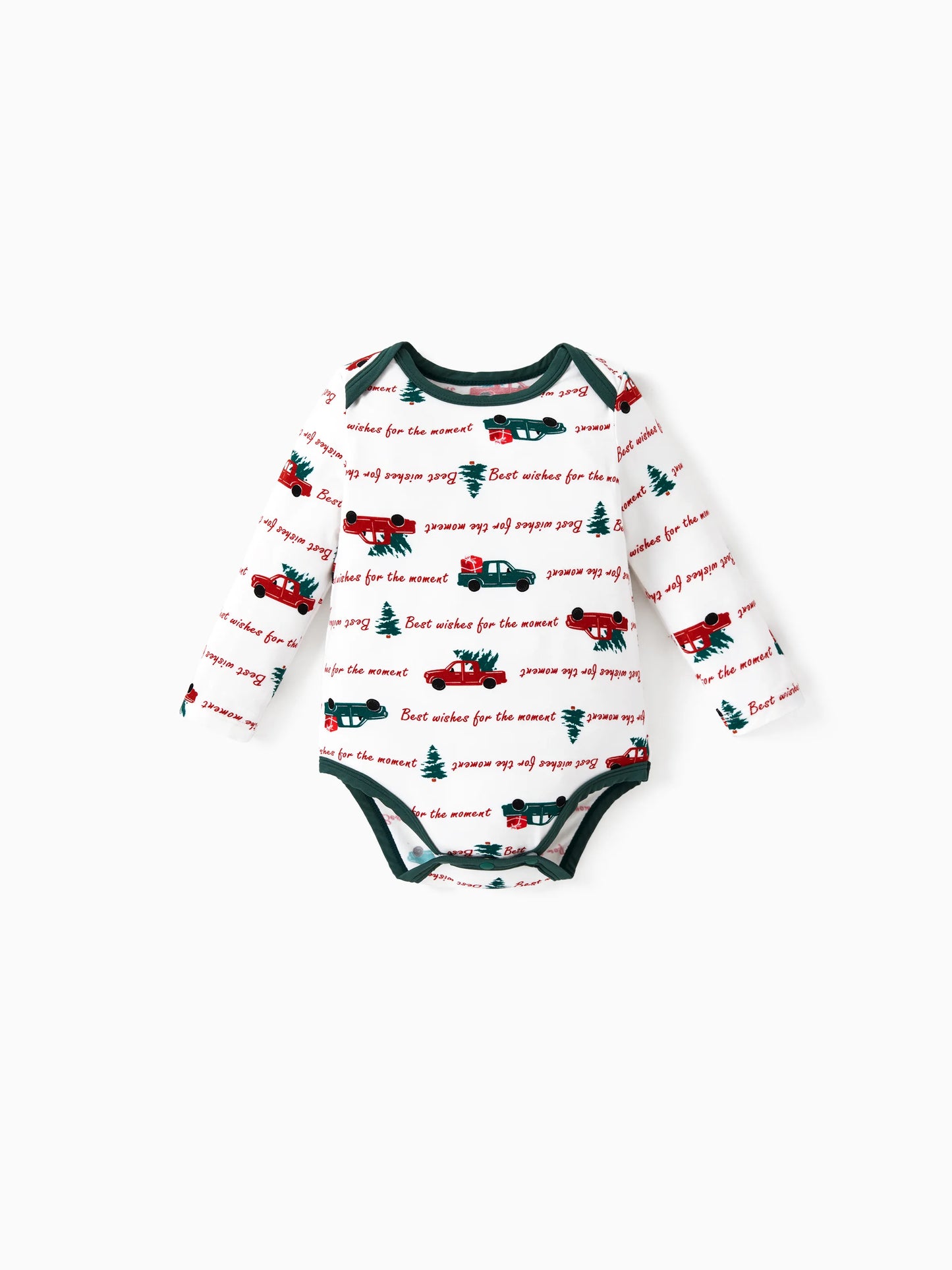 Bamboo Baby Bodysuits 2-piece Flora Long Sleeve Rompers for Baby Girls Infant Green