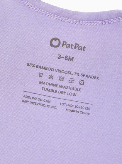 Bamboo Baby Bodysuits 2-piece Flora Long Sleeve Rompers for Baby Girls Infant Purple