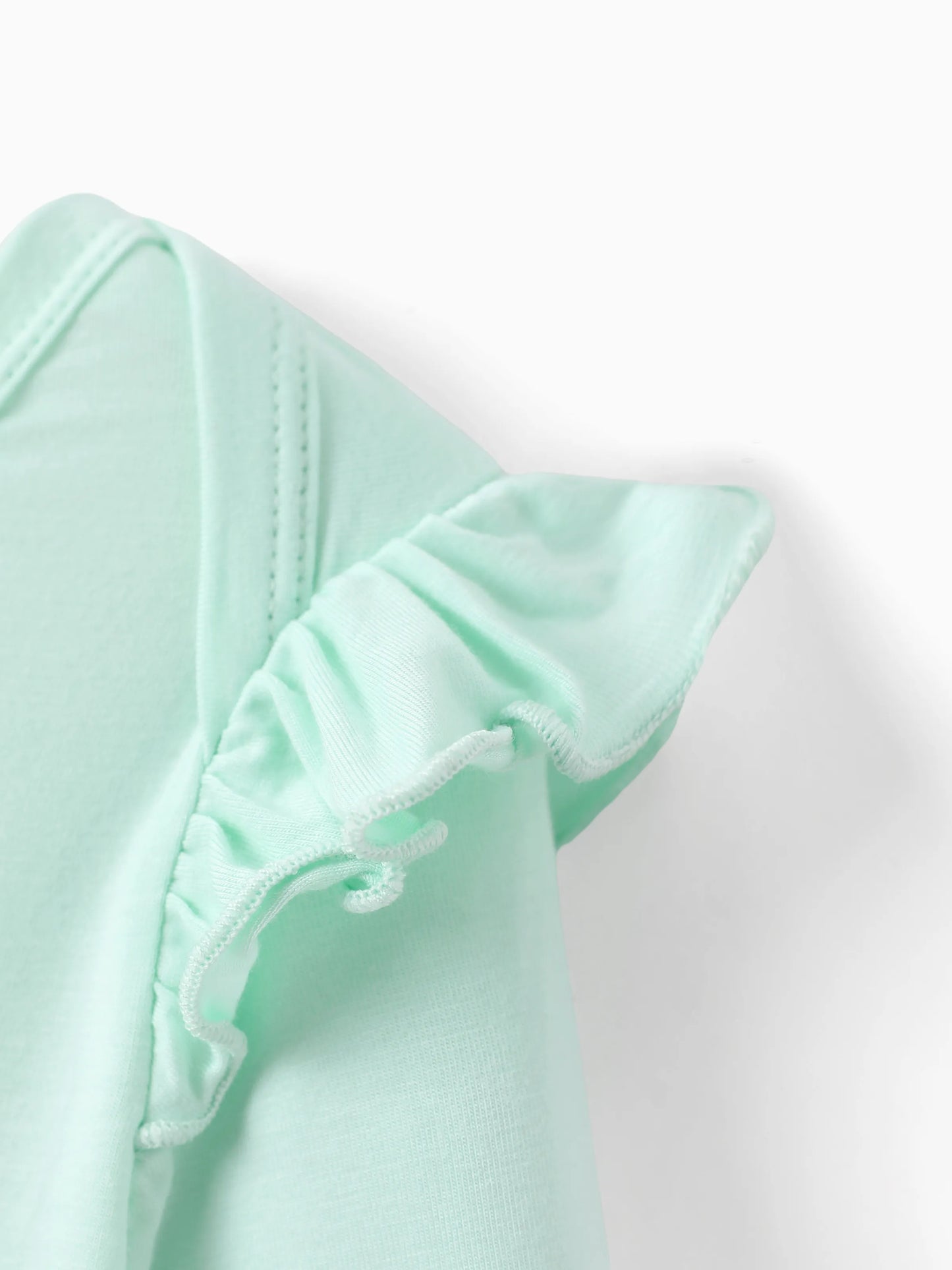 Disney Princess Baby Girl 2pcs Tiana/Cinderella/Snow White Bamboo Ruffle Sleeves Top and Leggings Set Green