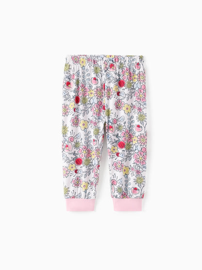 Disney Princess Baby Girl 2pcs Tiana/Cinderella/Belle Bamboo Ruffle Sleeves Top and Leggings Set Pink