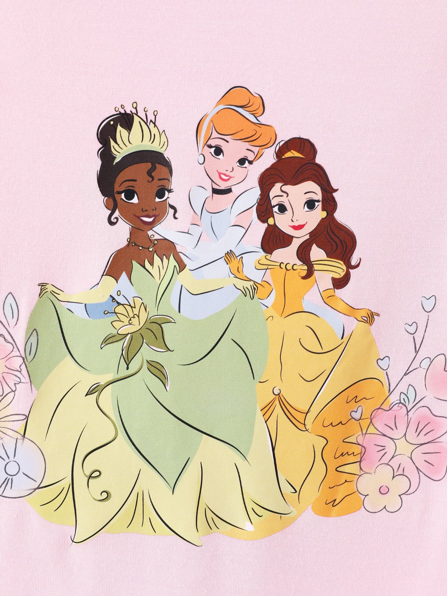 Disney Princess Baby Girl 2pcs Tiana/Cinderella/Belle Bamboo Ruffle Sleeves Top and Leggings Set Pink