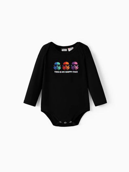 Star Wars Baby Boy 3pcs Childlike Round Neckline Longsleeves Rompers Multi-color