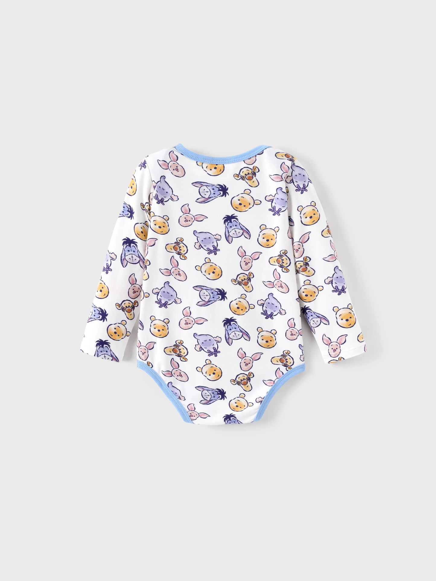 Disney Winnie the Pooh Baby Boy/Girl 2pcs Winnie/Piglet/Eeyore Allover Prints Snap Closure Bodysuit and Pants Sets White