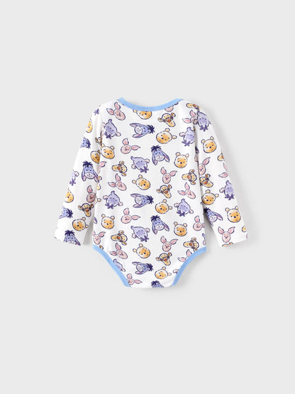 Disney Winnie the Pooh Baby Boy/Girl 2pcs Winnie/Piglet/Eeyore Allover Prints Snap Closure Bodysuit and Pants Sets White
