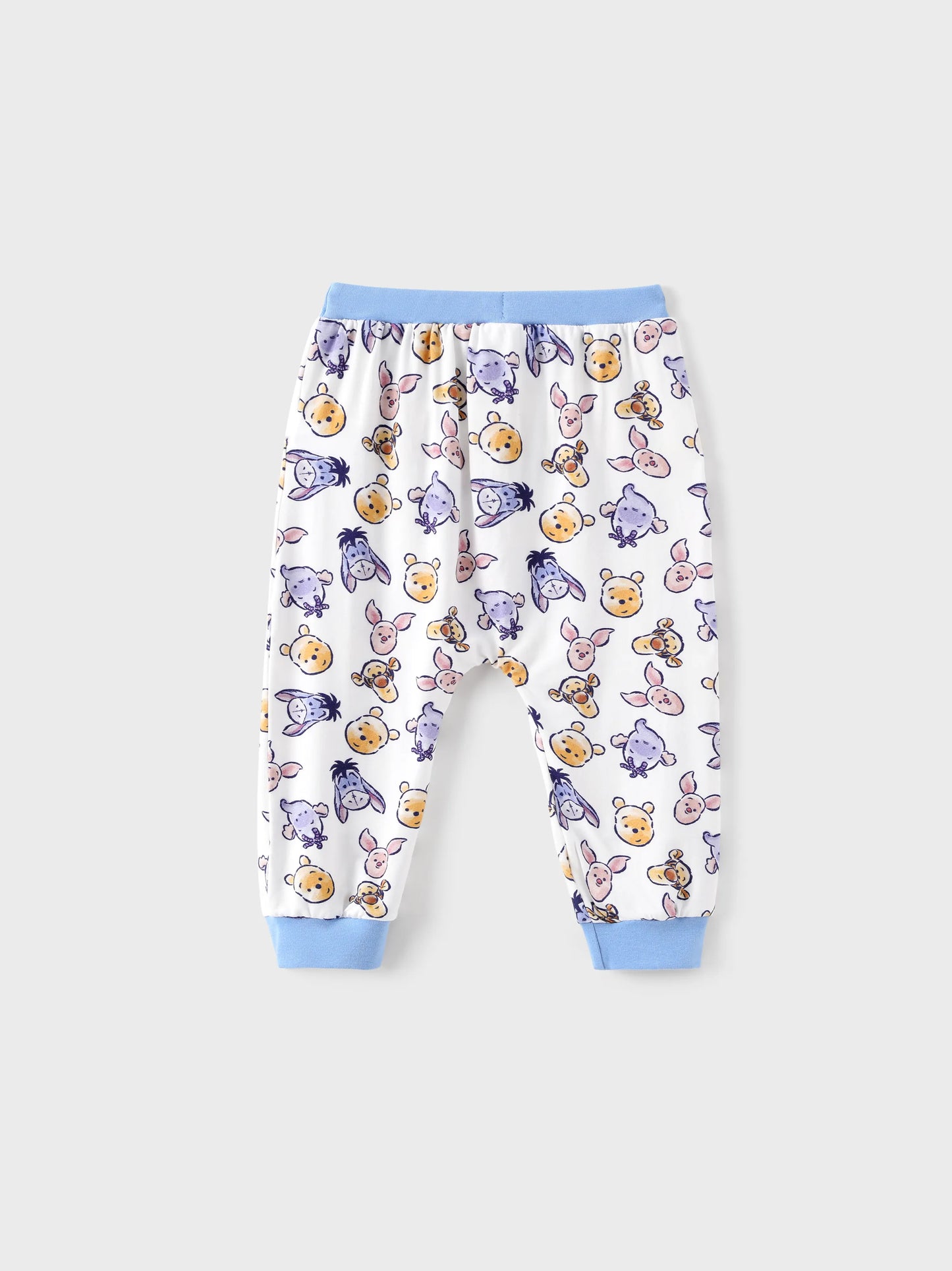 Disney Winnie the Pooh Baby Boy/Girl 2pcs Winnie/Piglet/Eeyore Allover Prints Snap Closure Bodysuit and Pants Sets White