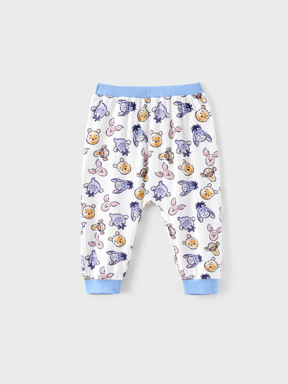 Disney Winnie the Pooh Baby Boy/Girl 2pcs Winnie/Piglet/Eeyore Allover Prints Snap Closure Bodysuit and Pants Sets White