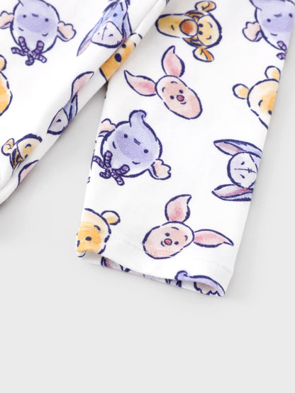 Disney Winnie the Pooh Baby Boy/Girl 2pcs Winnie/Piglet/Eeyore Allover Prints Snap Closure Bodysuit and Pants Sets White