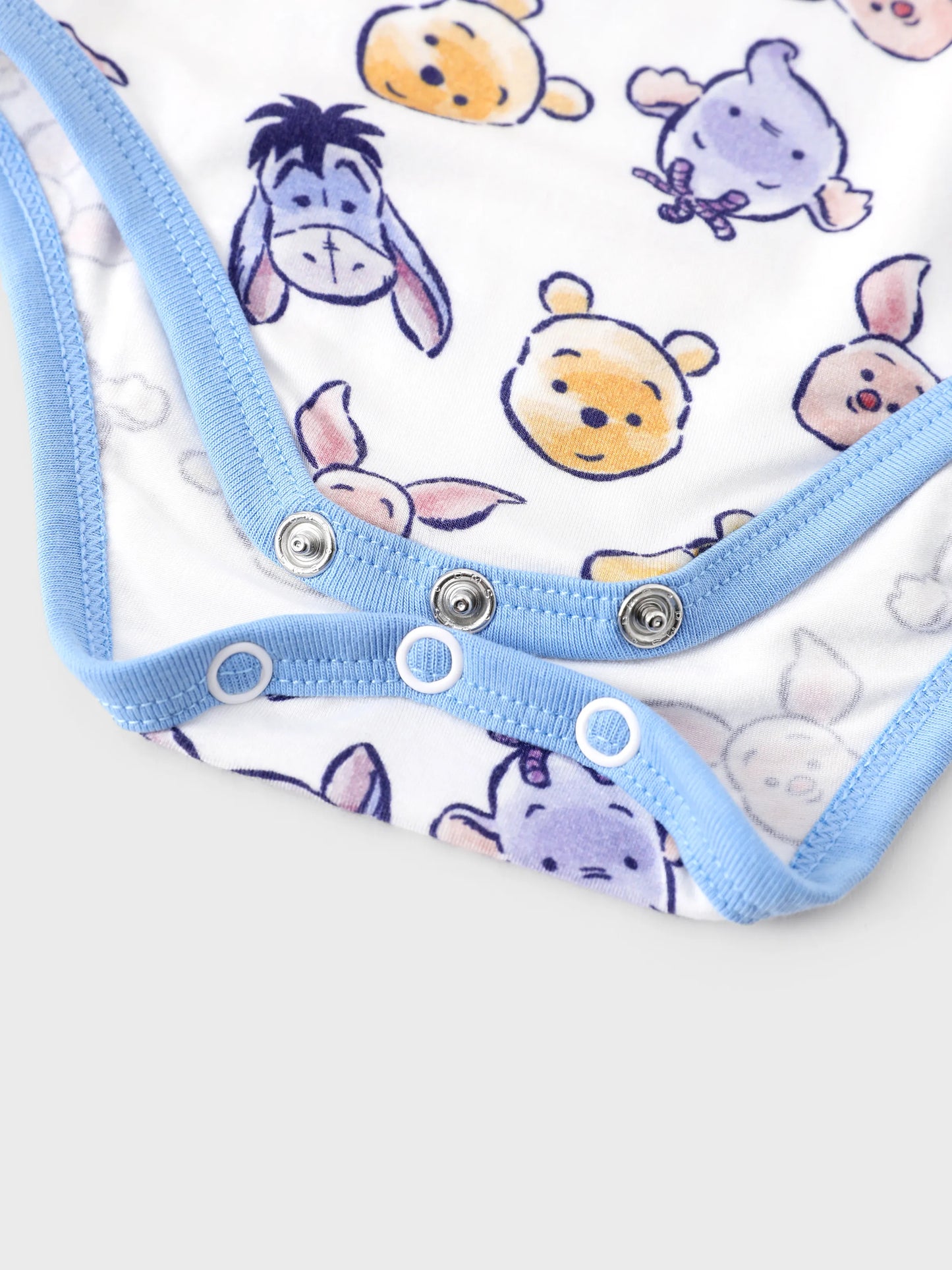 Disney Winnie the Pooh Baby Boy/Girl 2pcs Winnie/Piglet/Eeyore Allover Prints Snap Closure Bodysuit and Pants Sets White