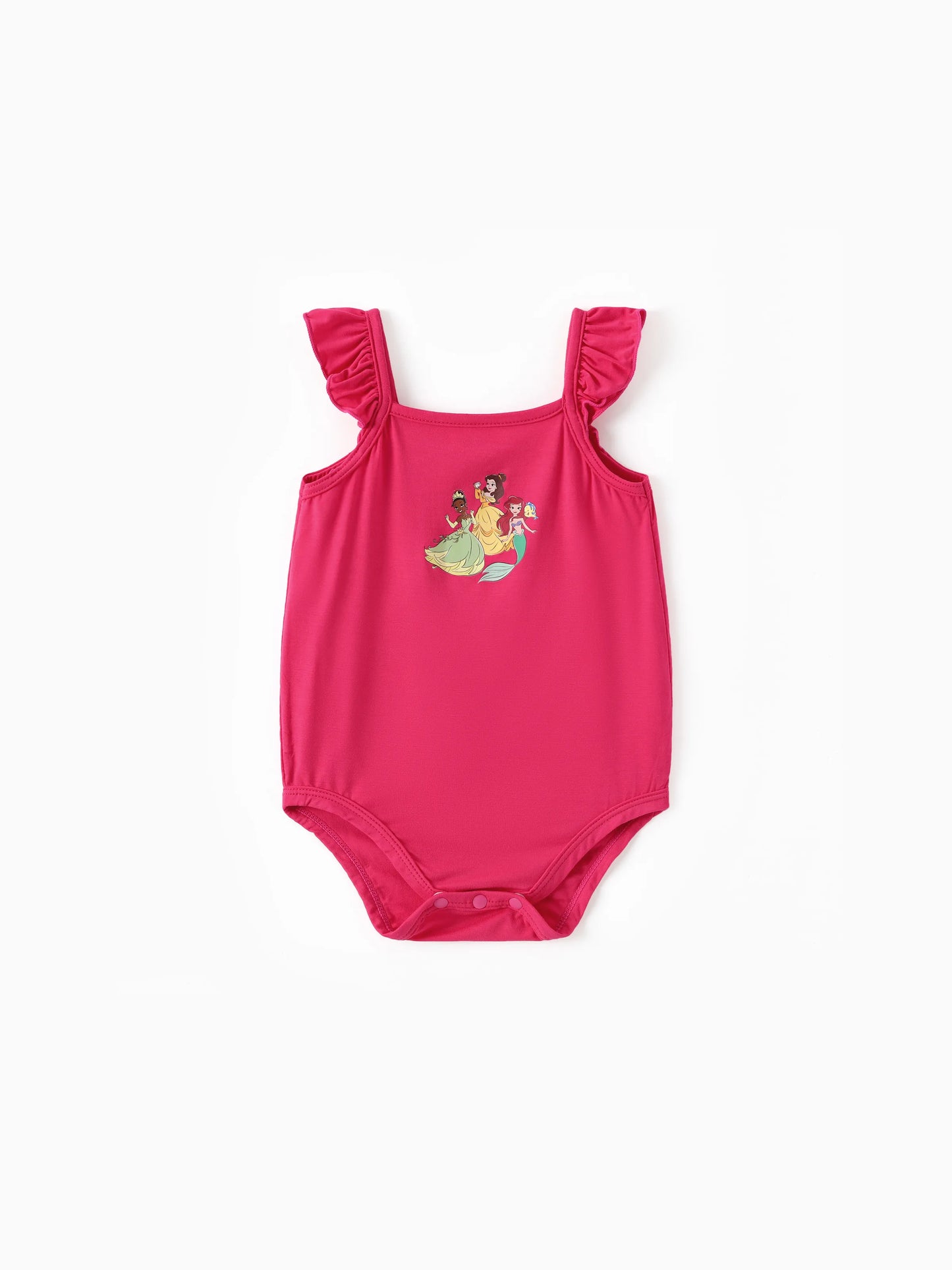 Disney Princess Baby Girl Bamboo 2-Pack Dress and Romper Set Hot Pink