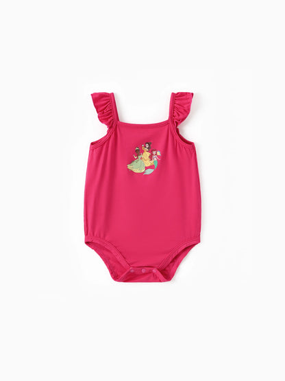 Disney Princess Baby Girl Bamboo 2-Pack Dress and Romper Set Hot Pink