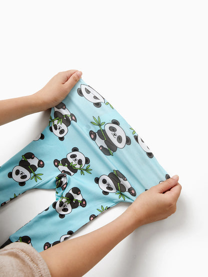 Kids Baby / Girl Bamboo Pajamas With Childlike Print (Snug-Fitting) Light Blue