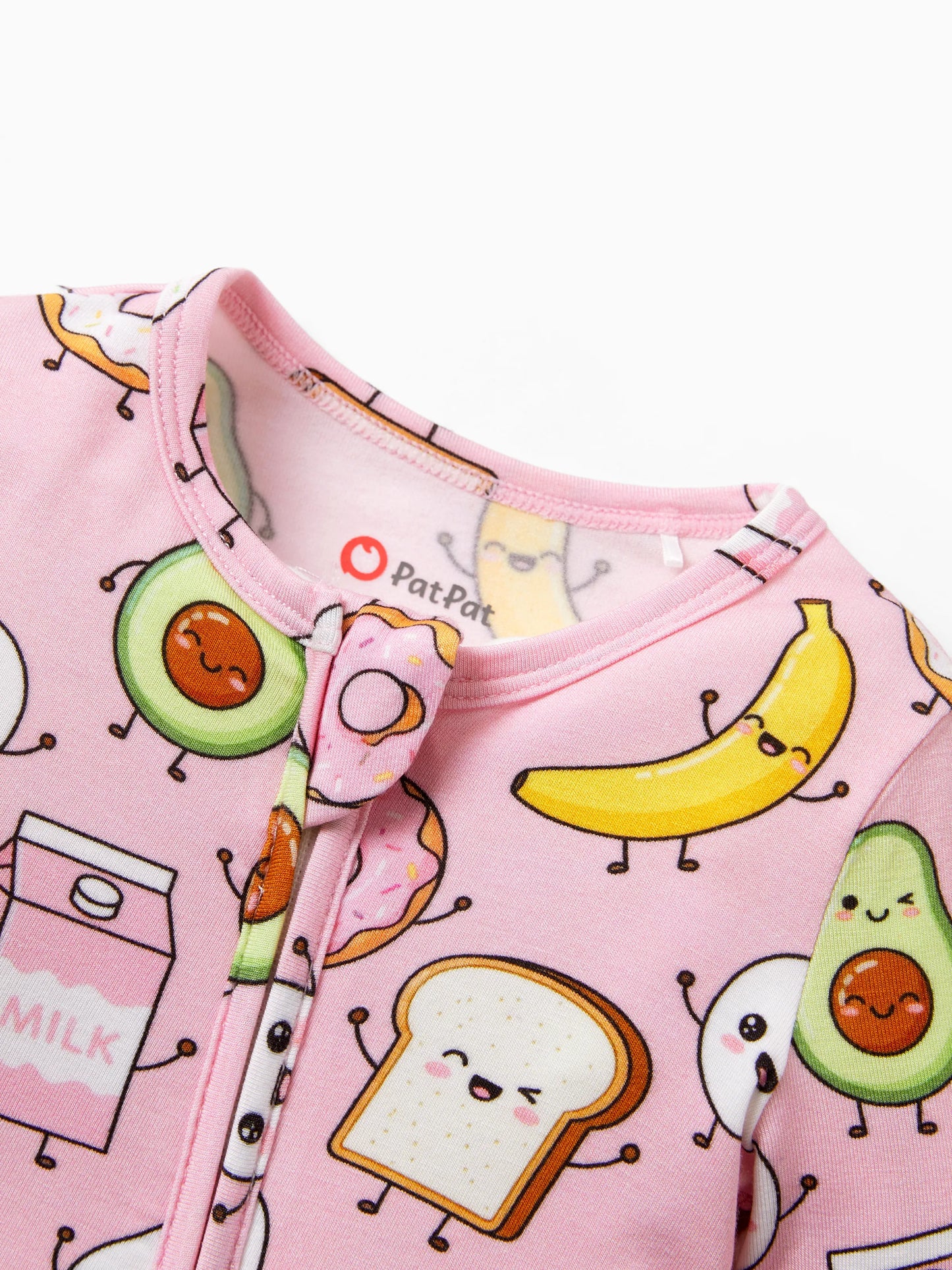Kids Baby / Girl Bamboo Pajamas With Childlike Print (Snug-Fitting) Peach Pink