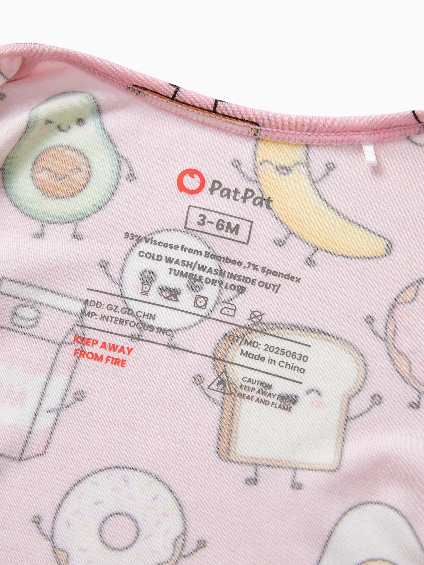 Kids Baby / Girl Bamboo Pajamas With Childlike Print (Snug-Fitting) Peach Pink