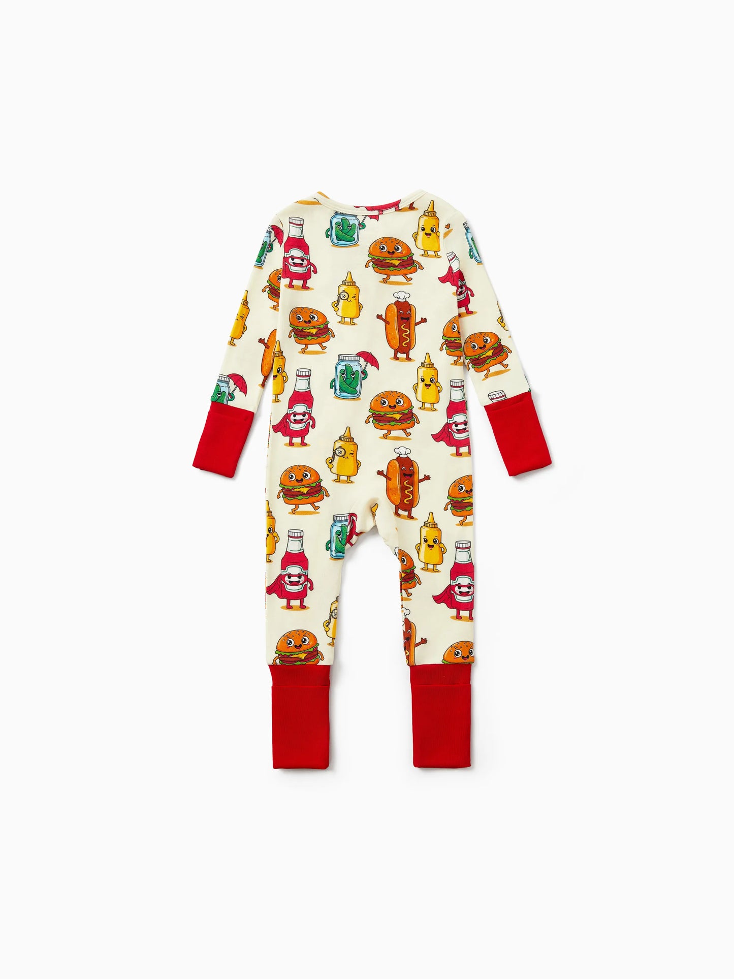 Kids Baby / Girl Bamboo Pajamas With Childlike Print (Snug-Fitting) Red