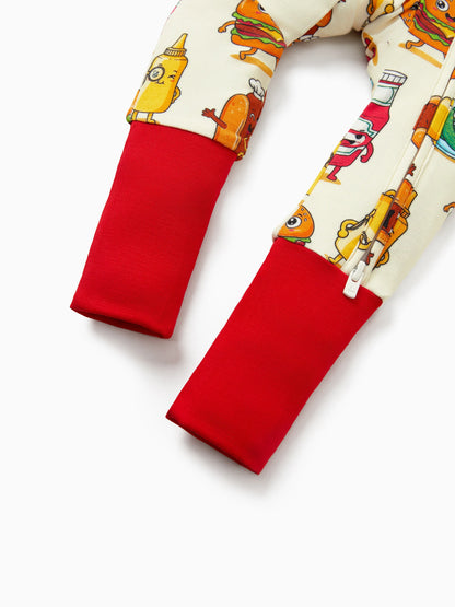 Kids Baby / Girl Bamboo Pajamas With Childlike Print (Snug-Fitting) Red