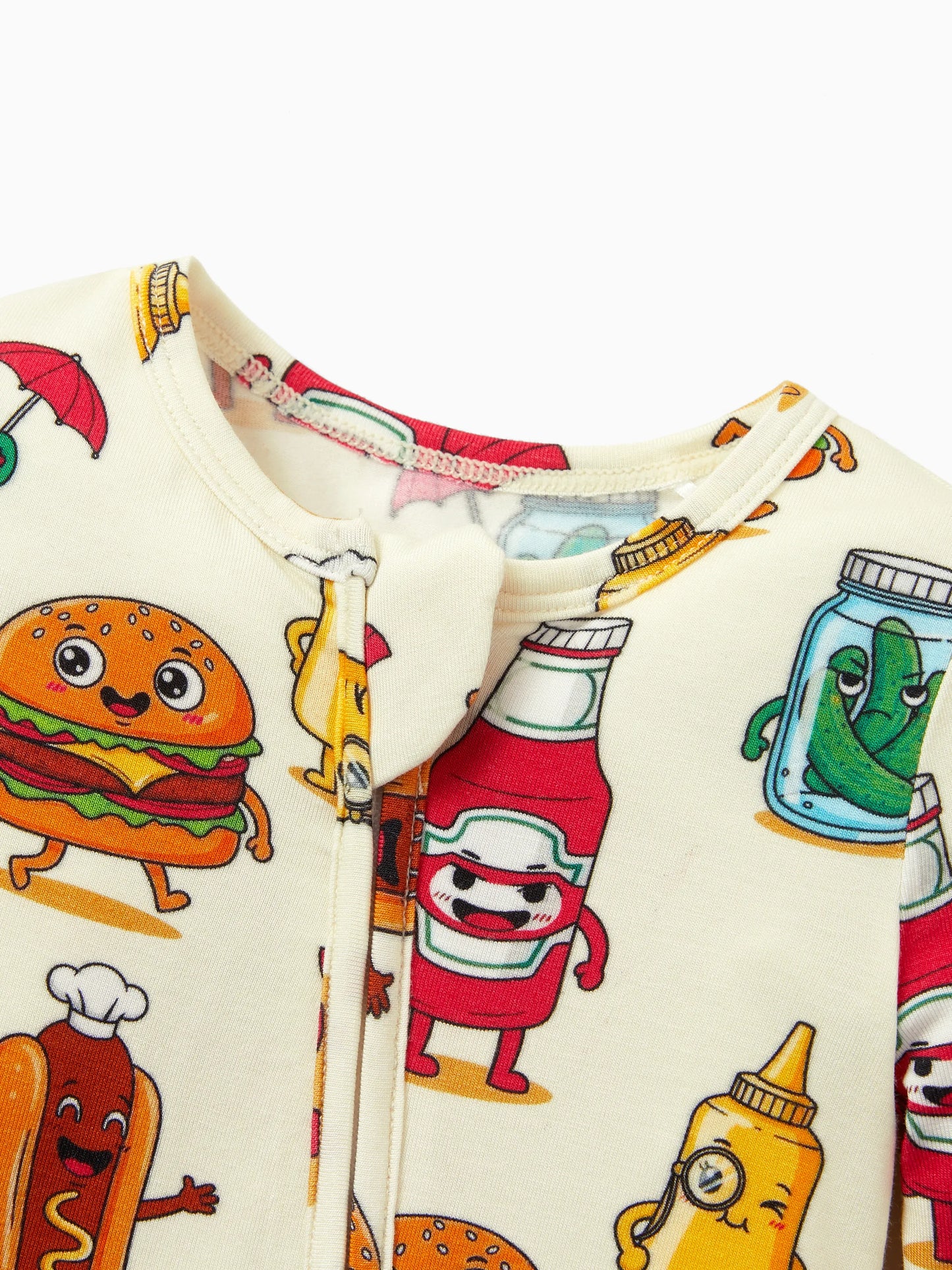 Kids Baby / Girl Bamboo Pajamas With Childlike Print (Snug-Fitting) Red