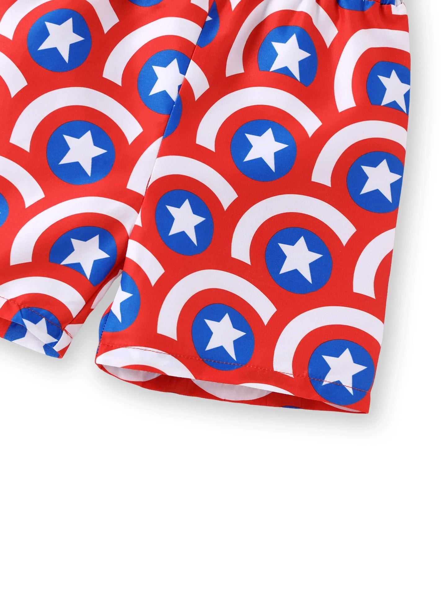 Marvel Toddler/Kid Boy 2pcs Captain America UPF50+ Allover Print Tops and Trunks Swimsuit Set Blue