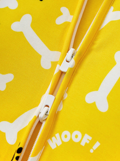 Bamboo Baby Boy/Girl 2-Pack Natural Animal or Plant Long Sleeve Romper 2-Way Zip Anti Slip Footie Yellow