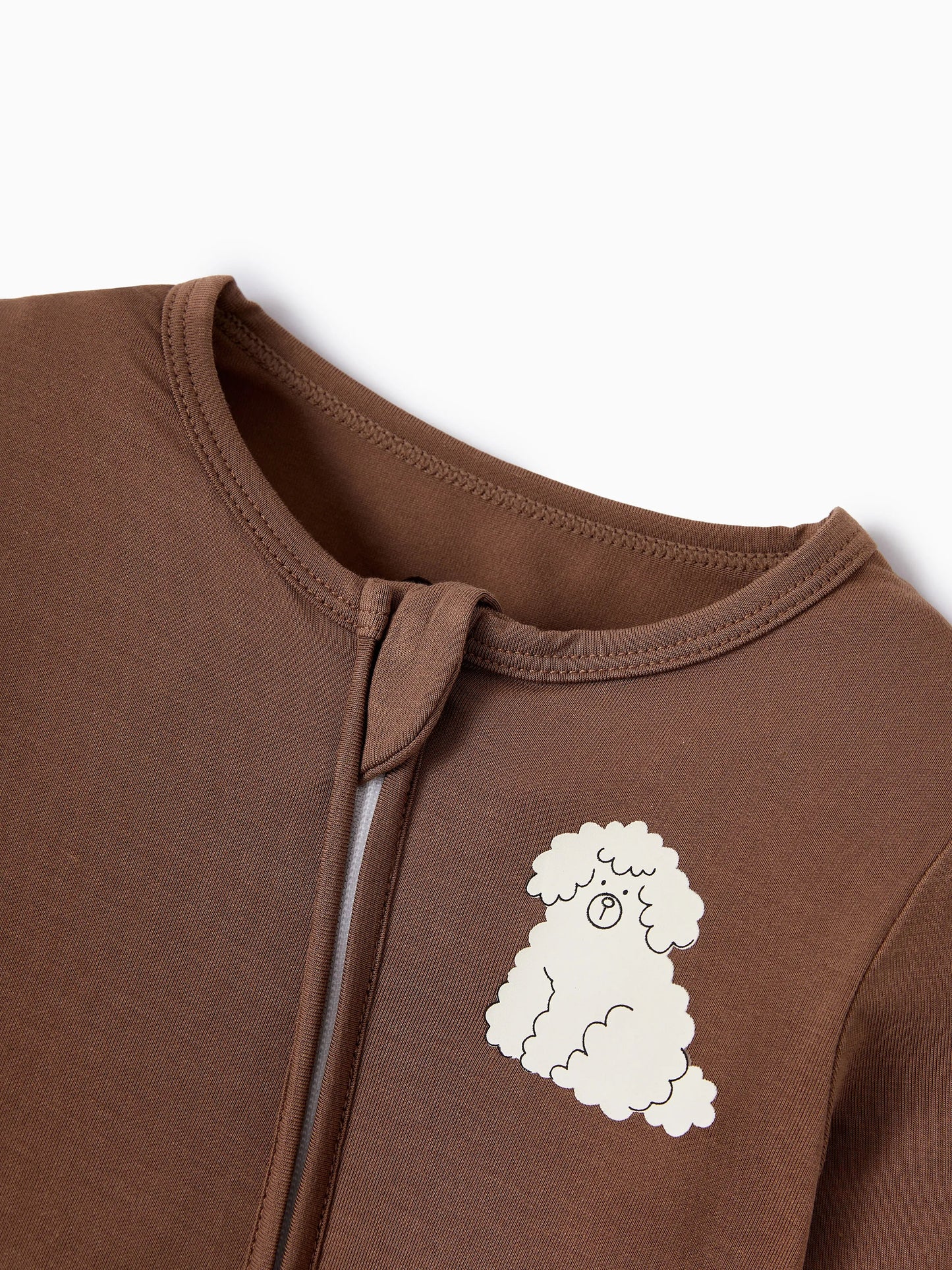 Bamboo Baby Boy/Girl 2-Pack Natural Animal or Plant Long Sleeve Romper 2-Way Zip Anti Slip Footie Brown