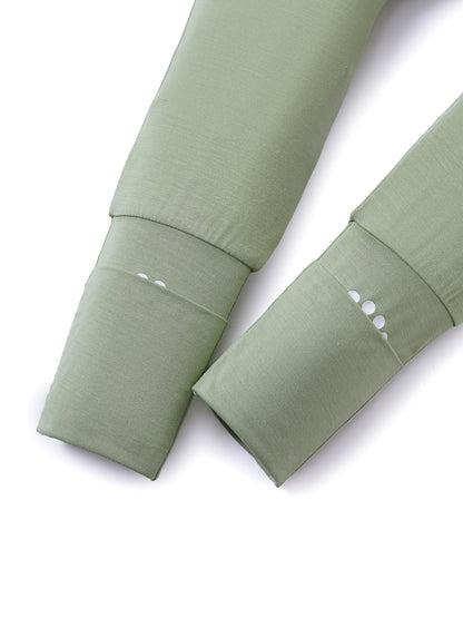 Bamboo Baby Boy/Girl 2-Pack Natural Animal or Plant Long Sleeve Romper 2-Way Zip Anti Slip Footie Green