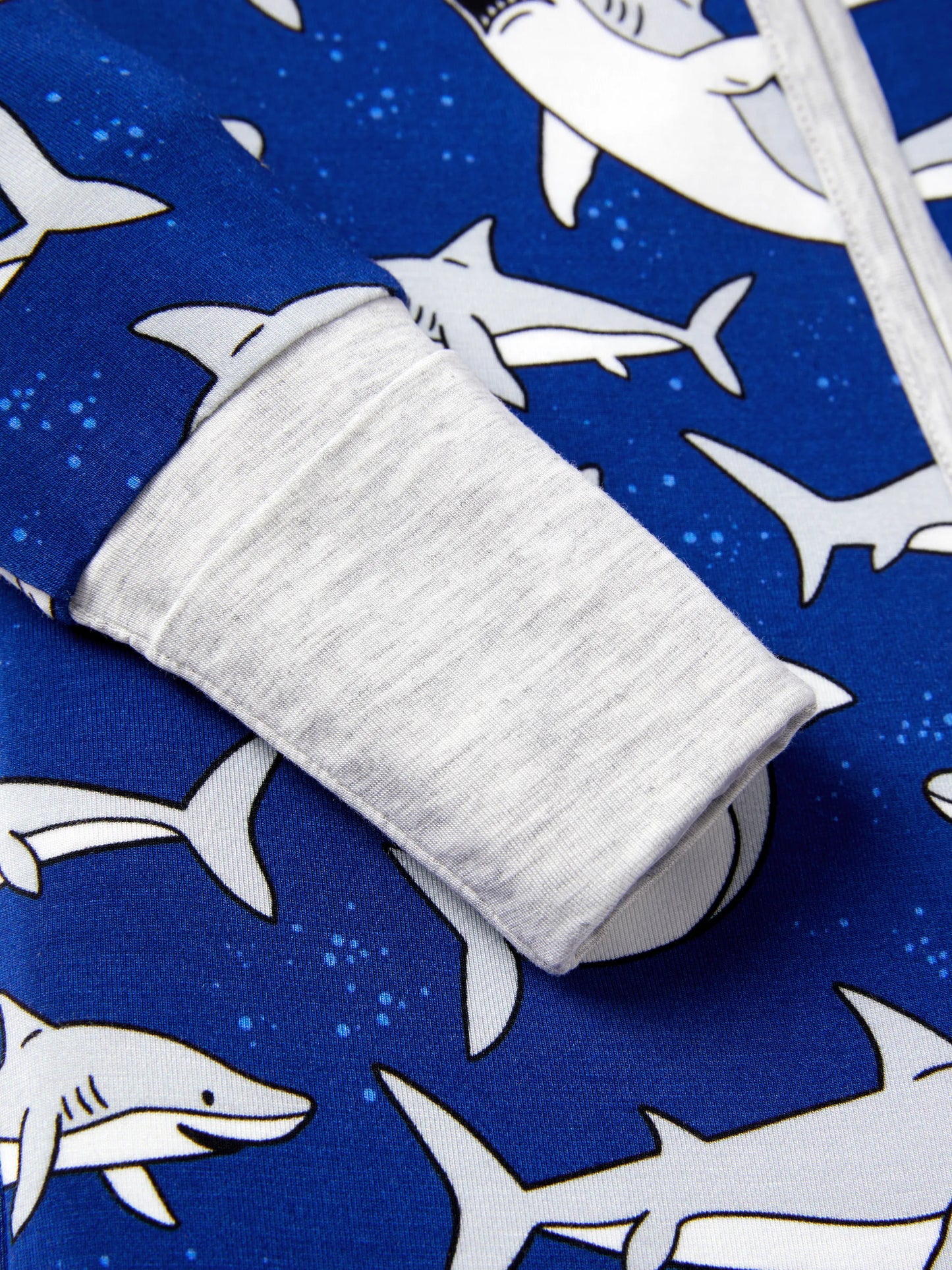 Bamboo Baby Boy/Girl Cartoon Printed 2-Way Zip Onesies Anti Slip Long-sleeve Footie Deep Blue