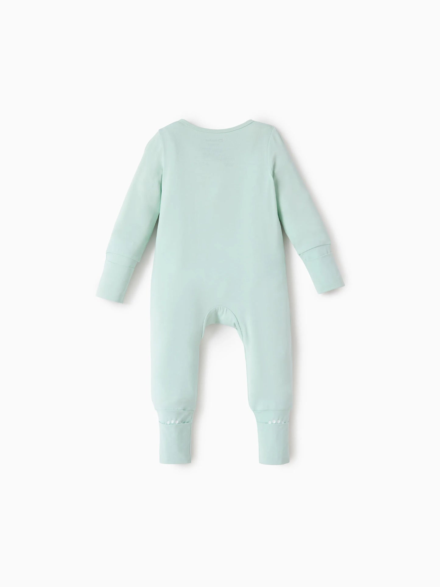 Bamboo Baby Boy/Girl 2-Pack Cute Animal Long Sleeve Romper 2-Way Zip Anti Slip Footie Pale Green