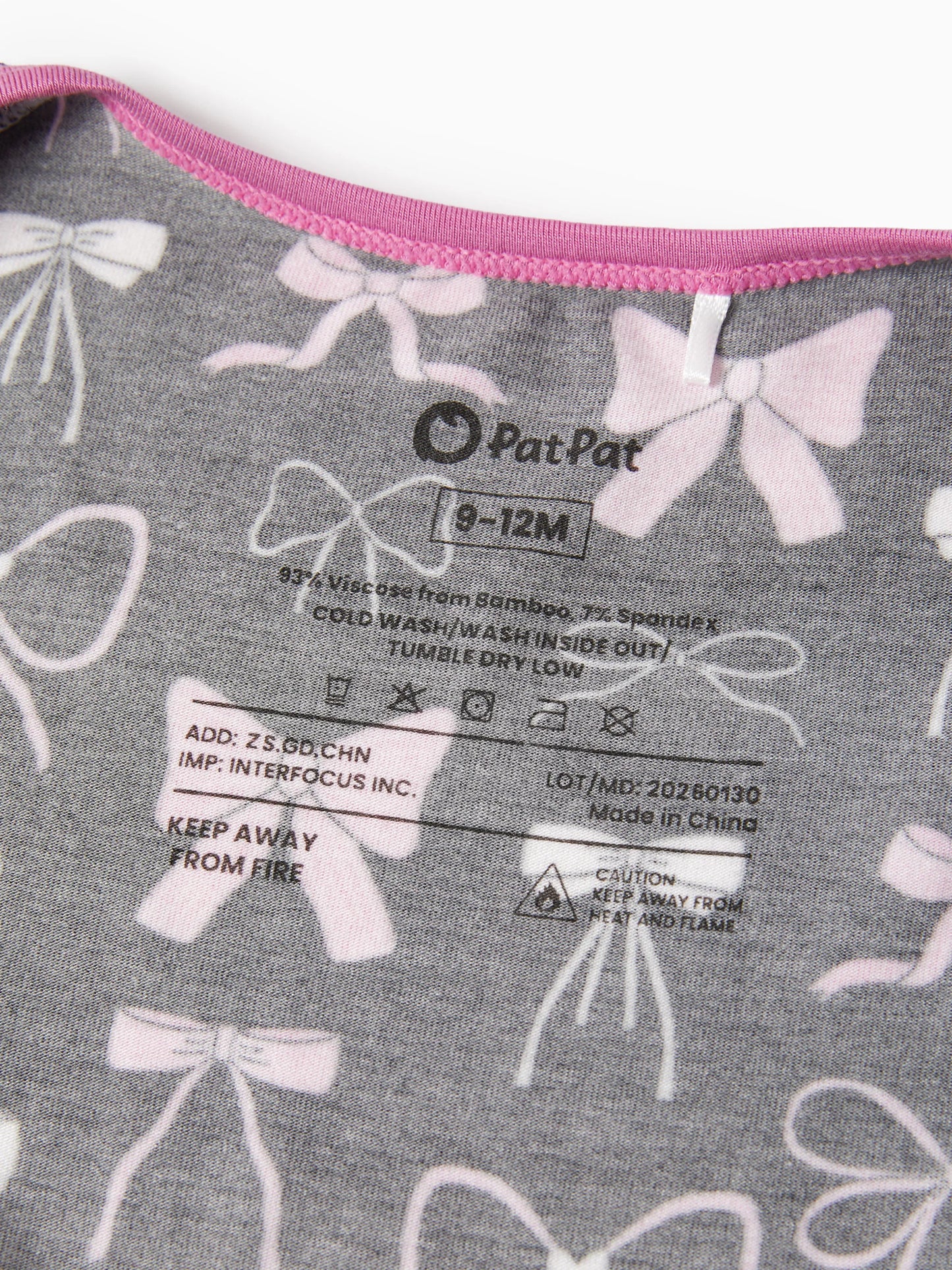 Bamboo Baby Girl Elegant Printed 2-Way Zip Onesies Anti Slip Long-sleeve Footie with Hairband Pink purple