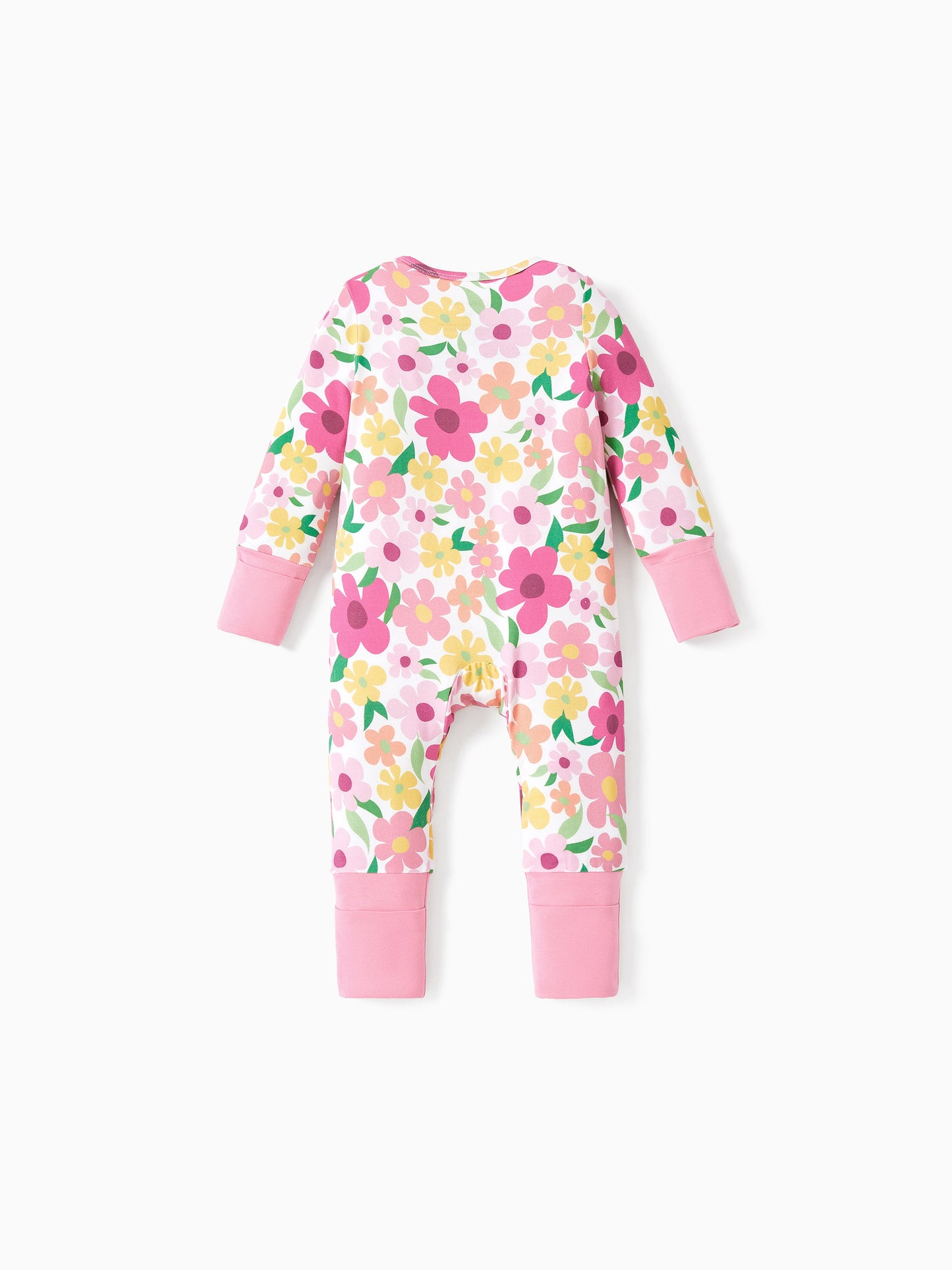 Bamboo Baby Boy/Girl Animal Printed 2-Way Zipper Anti Slip Long-sleeve Footie with/without Hairband Dark Pink
