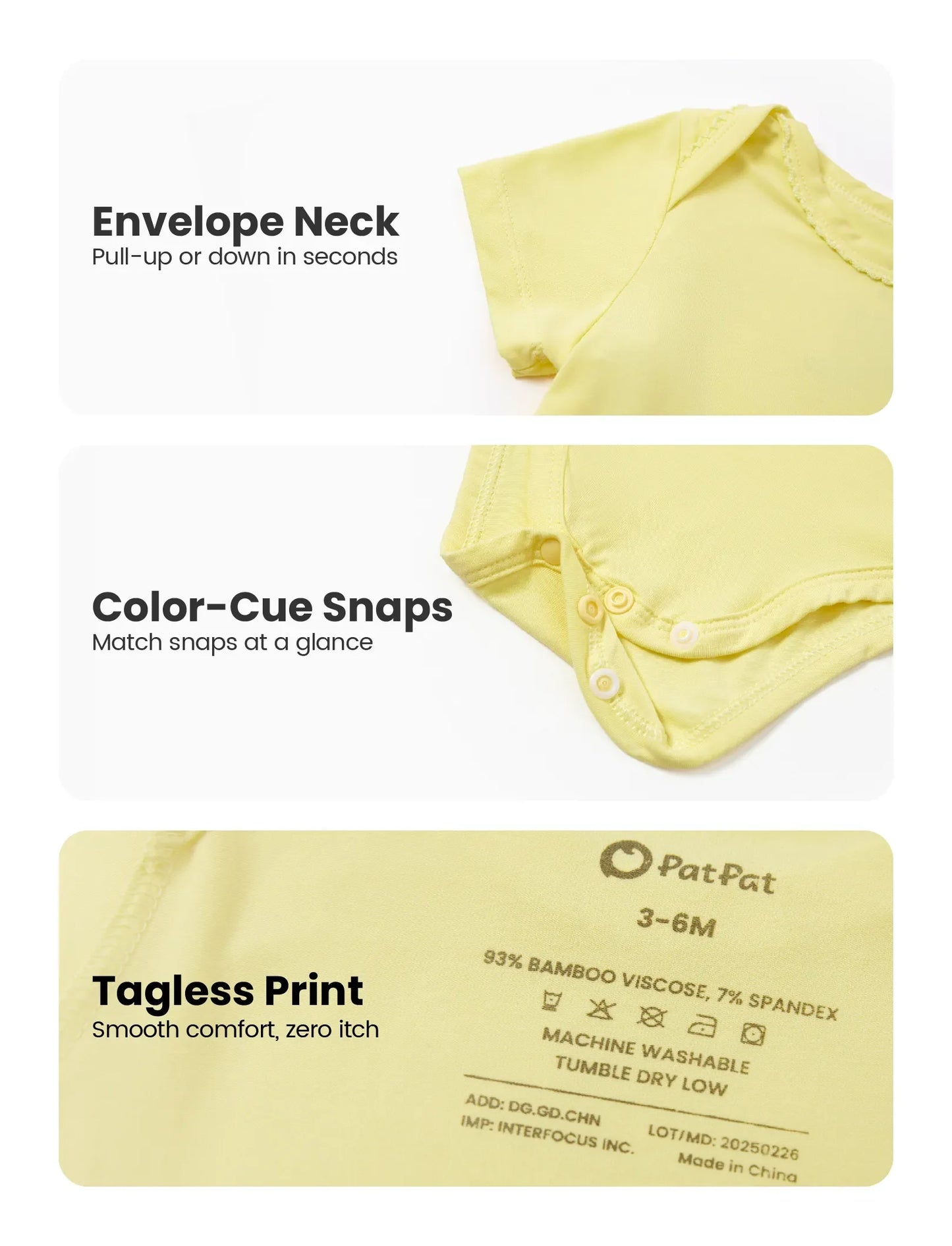 Bamboo Baby Boy/Girl 2-Pack Solid&Printed Rompers Set Yellow