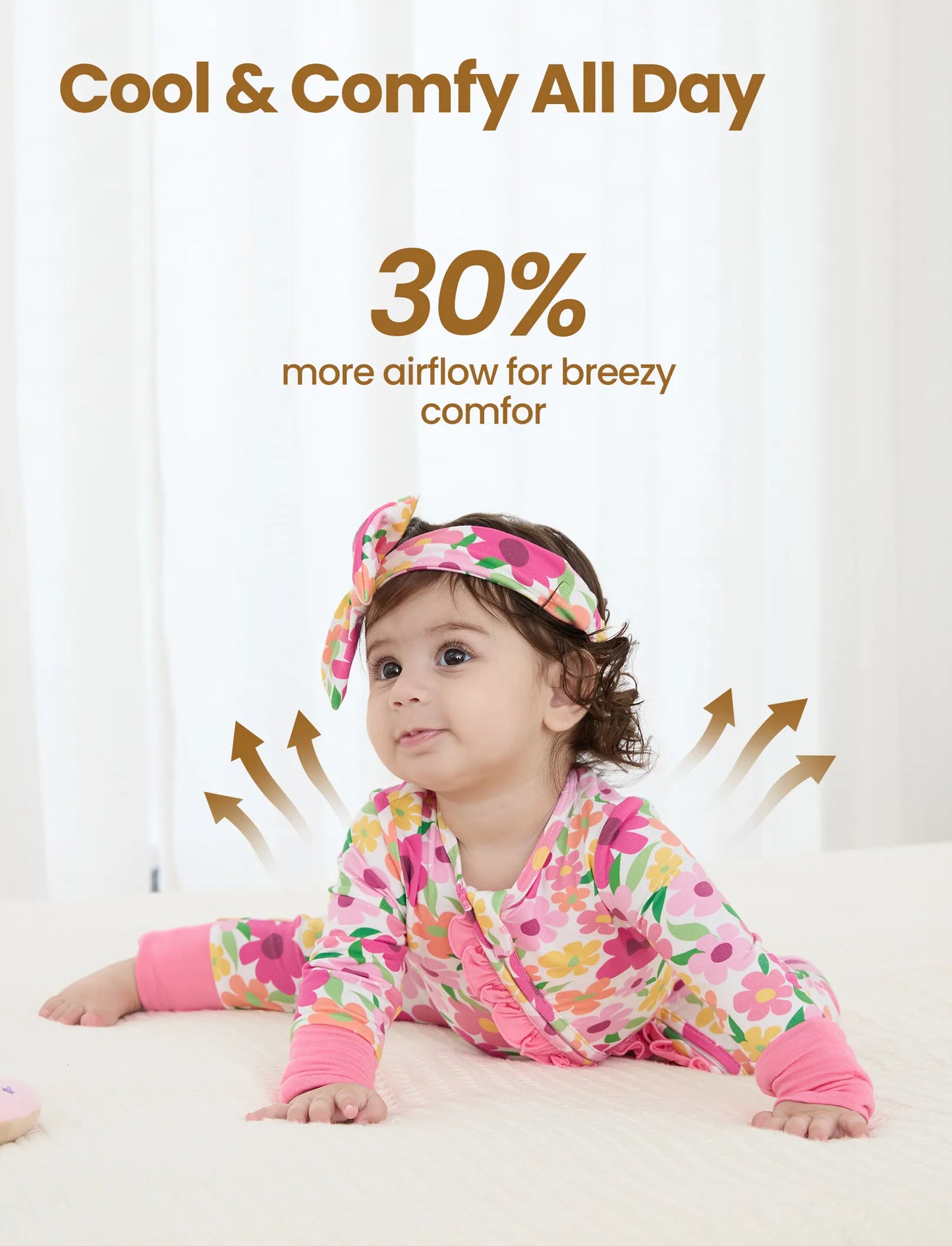 Bamboo Baby Boy/Girl Animal Printed 2-Way Zipper Anti Slip Long-sleeve Footie with/without Hairband Dark Pink