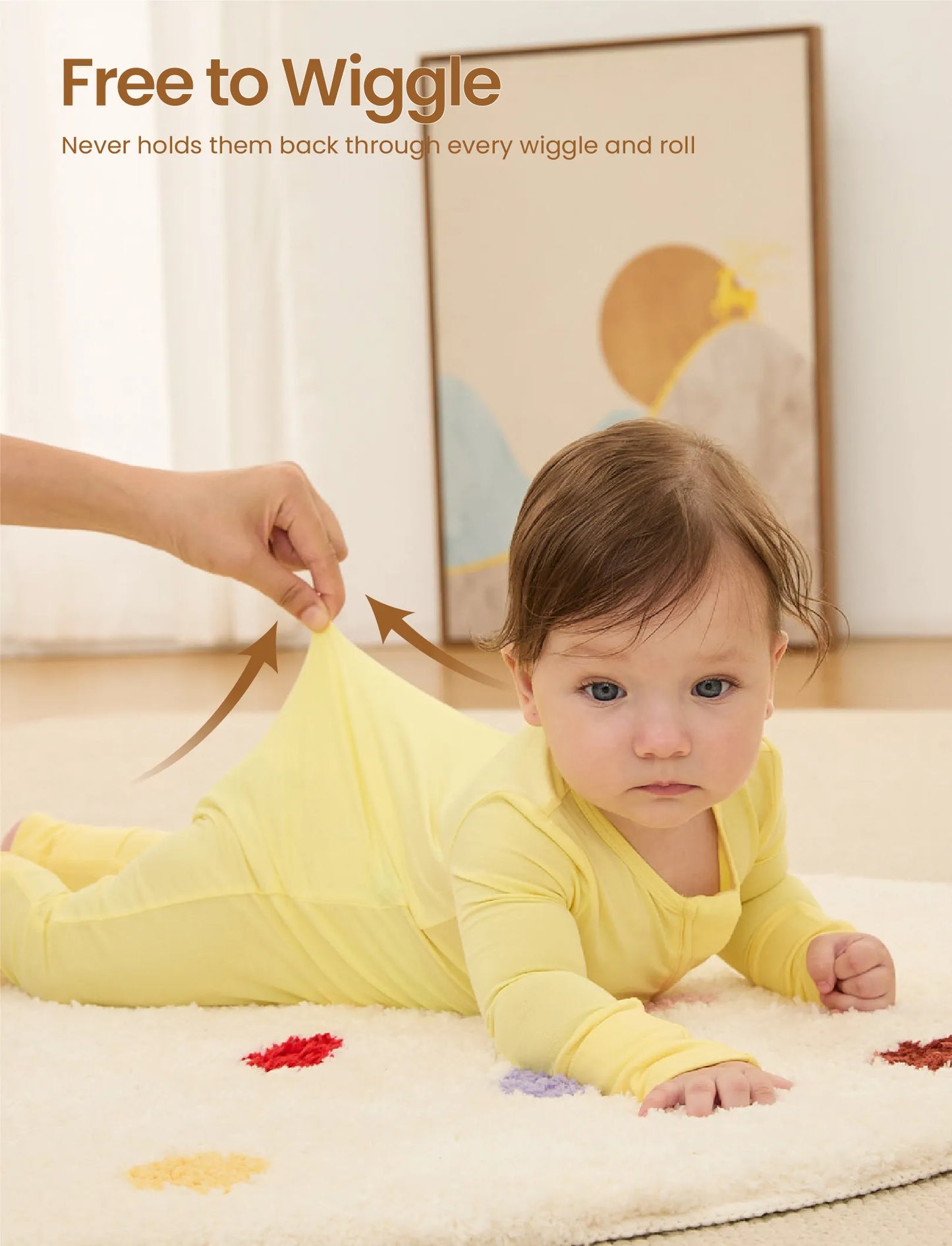 Kids Baby / Girl Bamboo Pajamas With Childlike Print (Snug-Fitting) Yellow