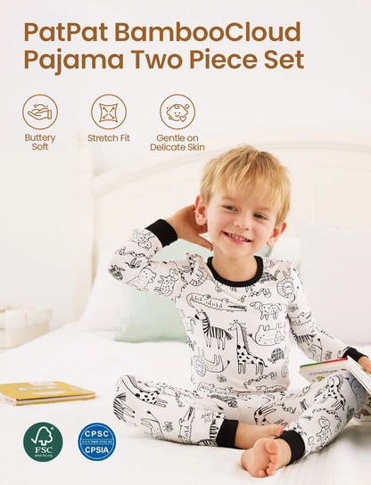 Christmas / Halloween Pajama 2-piece Bamboo Pajamas Set With Childlike Print for Baby / Toddler( Snug-Fitting) Black