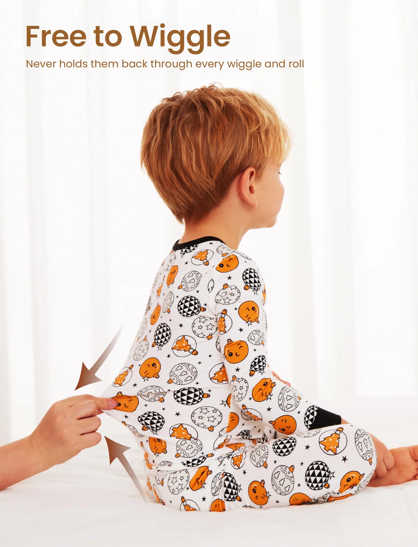 Christmas / Halloween Pajama 2-piece Bamboo Pajamas Set With Childlike Print for Baby / Toddler( Snug-Fitting) Orange