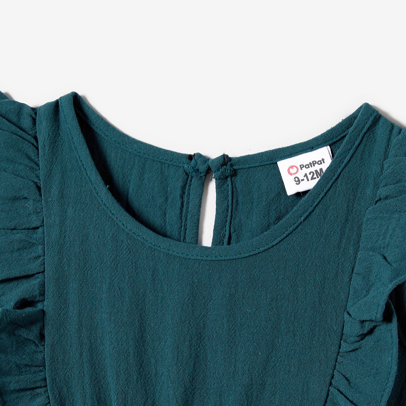 100% Cotton Family Matching Short-sleeve Belted Wrap Dresses and Color Block T-shirts Sets - 20638933
