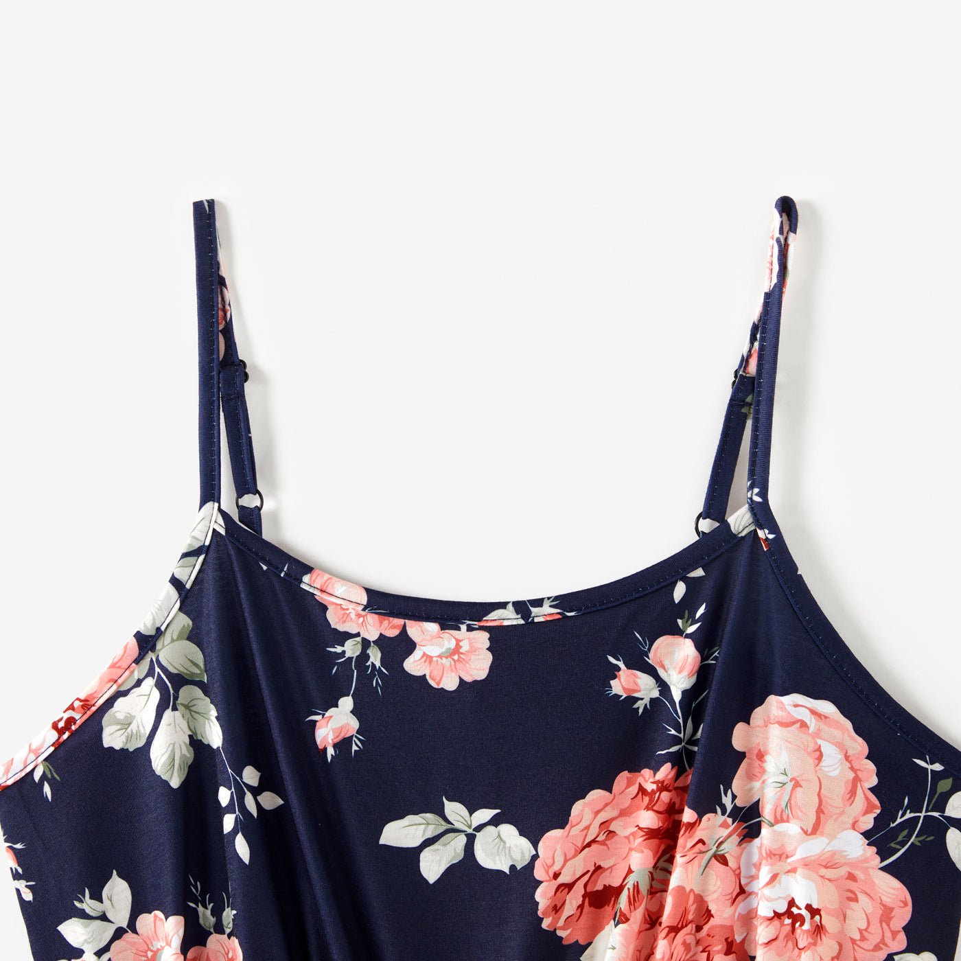 All Over Floral Print Blue Spaghetti Strap Romper Shorts for Mom and Me - 20346326