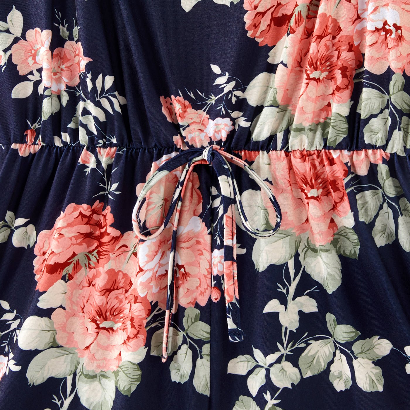 All Over Floral Print Blue Spaghetti Strap Romper Shorts for Mom and Me - 20346326