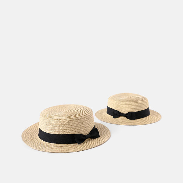 Bow Decor Straw Hat for Mom and Me - 20578956