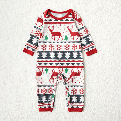 Christmas All Over Reindeer Print Family Matching Long-sleeve Pajamas Sets (Flame Resistant) - 20108092