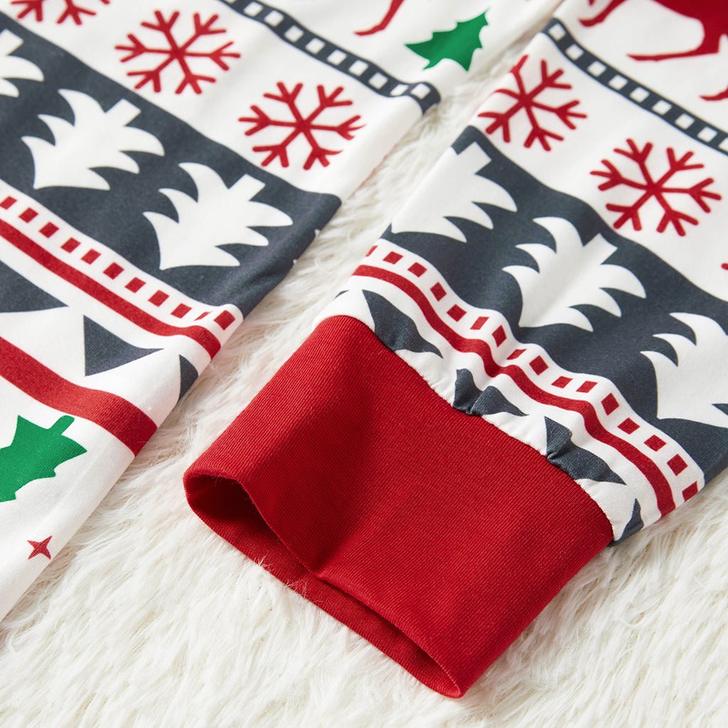 Christmas All Over Reindeer Print Family Matching Long-sleeve Pajamas Sets (Flame Resistant) - 20108092