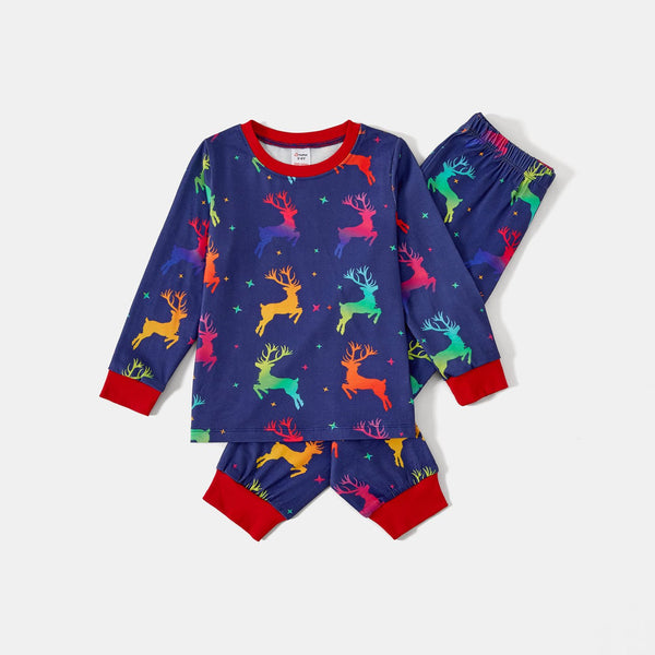 Christmas Allover Reindeer Print Family Matching Pajamas Sets (Flame Resistant) - 20714061