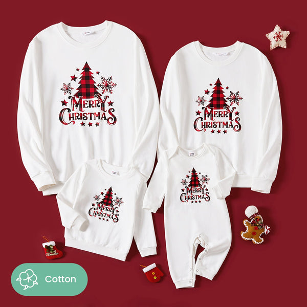 Christmas Family Look Cotton Tops for Adults and Children - 20705280