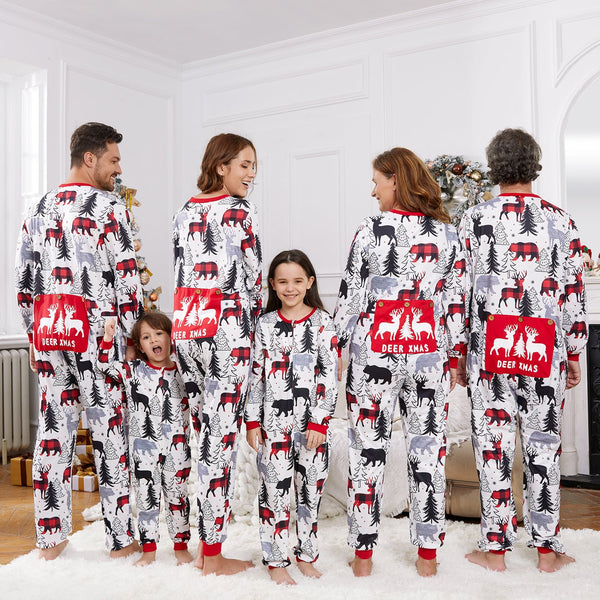 Christmas Family Matching Allover Print Long-sleeve Zipper Onesies Pajamas (Flame Resistant) - 20522323