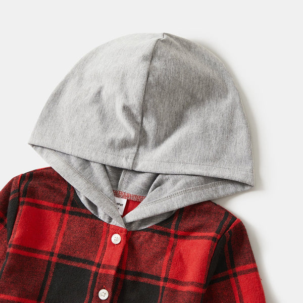 Christmas Family Matching Plaid Hooded Top - 20697879