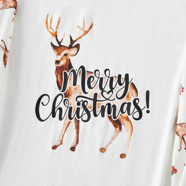 Christmas Family Matching Reindeer & Letter Print Long-sleeve Naia? Pajamas Sets (Flame Resistant) - 20528455