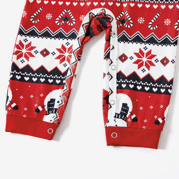 Christmas Letter and Snowman Print Family Matching Pajamas Sets (Flame Resistant) - 20718313