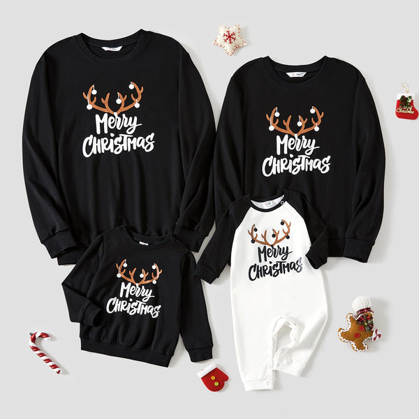 Christmas Letter Print Family Matching Long-sleeve Tops - 20704840